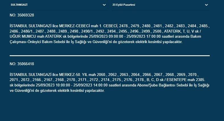 BEDAŞ İstanbul’un 22 ilçesinde elektriklerin kesileceğini duyurdu 4